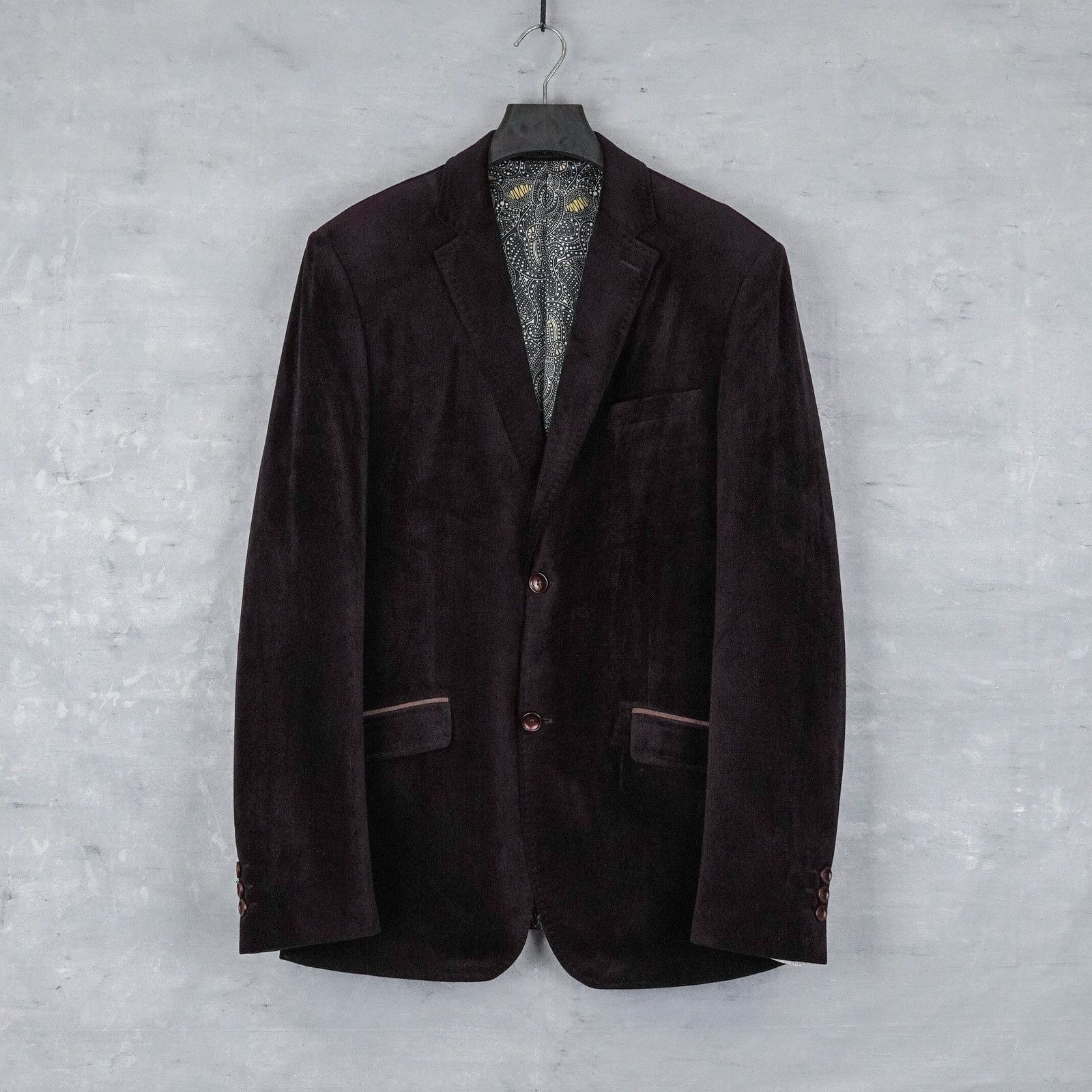 Brioni Brioni brown textured corduroy paisley pattern blazer jacket Size US L / EU 52-54 / 3 - 1 Thumbnail