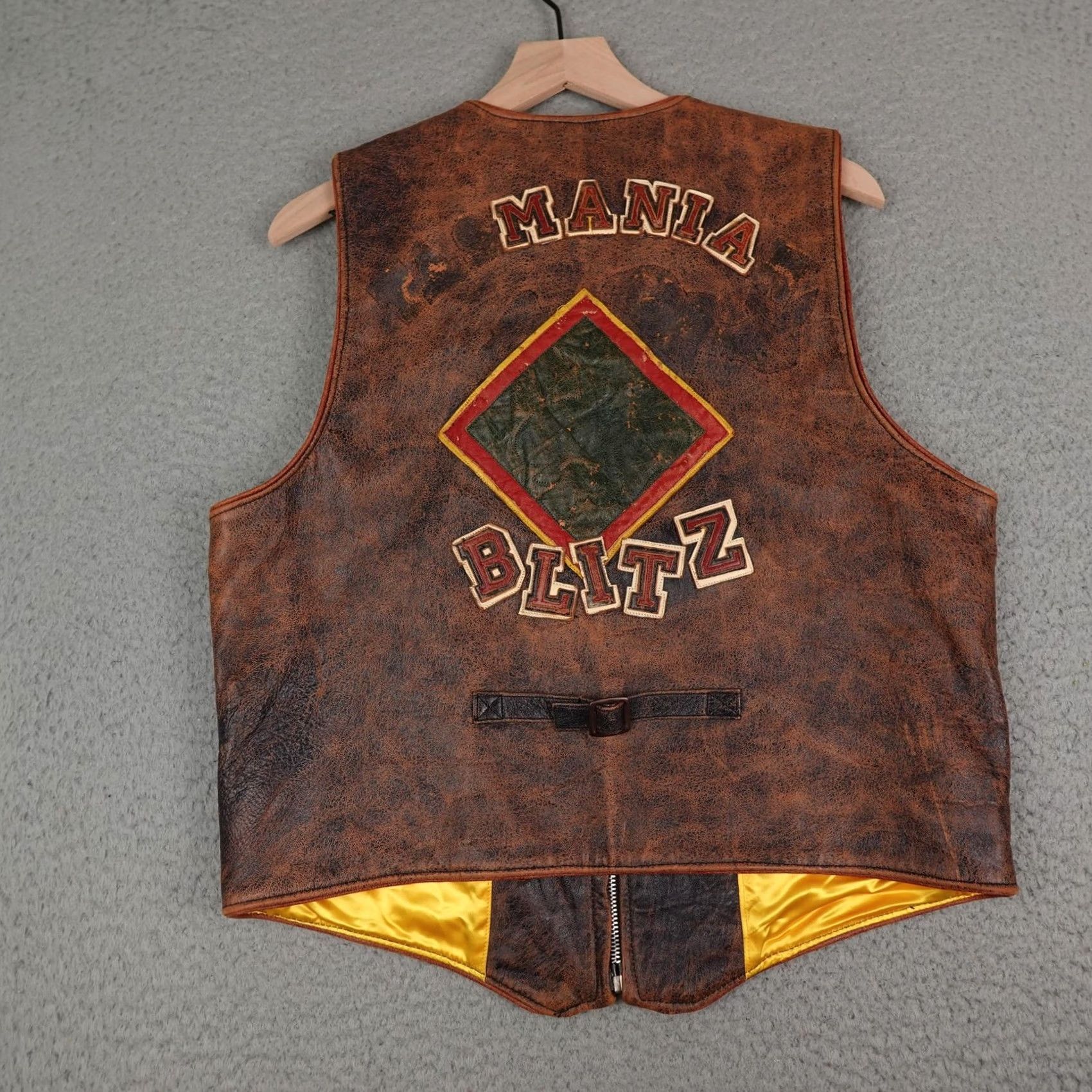 Hamilton VINTAGE Jeff Hamilton Vest Mens Large Brown Leather Looney Tunes 1992 90s USA Size US L / EU 52-54 / 3 - 2 Thumbnail
