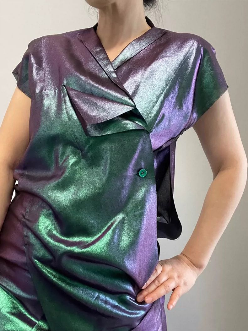 Issey Miyake Issey Miyake size:2 Blue and green main line evening dress Size M / US 6-8 / IT 42-44 - 3 Thumbnail