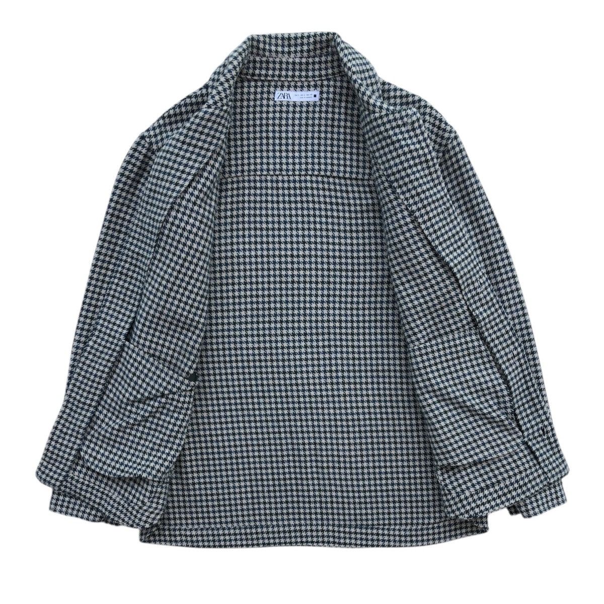 Zara ZARA Green and Beige Houndstooth Shirt Jacket Size US L / EU 52-54 / 3 - 6 Thumbnail
