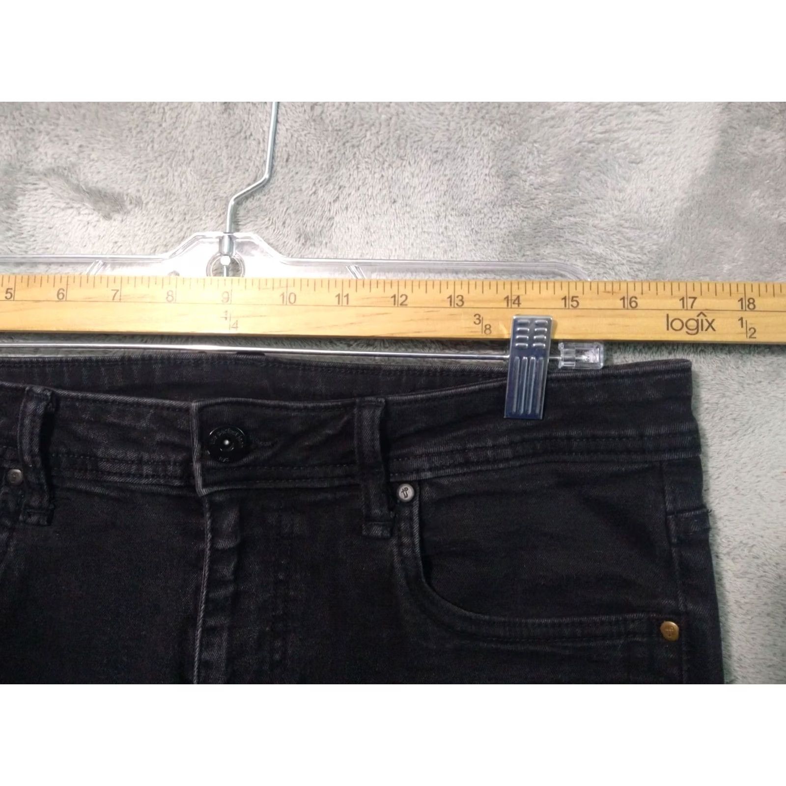 Denime The Perfect Jean NYC Jeans Mens 33x28 Black Denim Skinny Fit Stretch Dark Wash Jeans Mens Black Denim Skinny 90s? No decade info Size US 34 / EU 50 - 3 Thumbnail