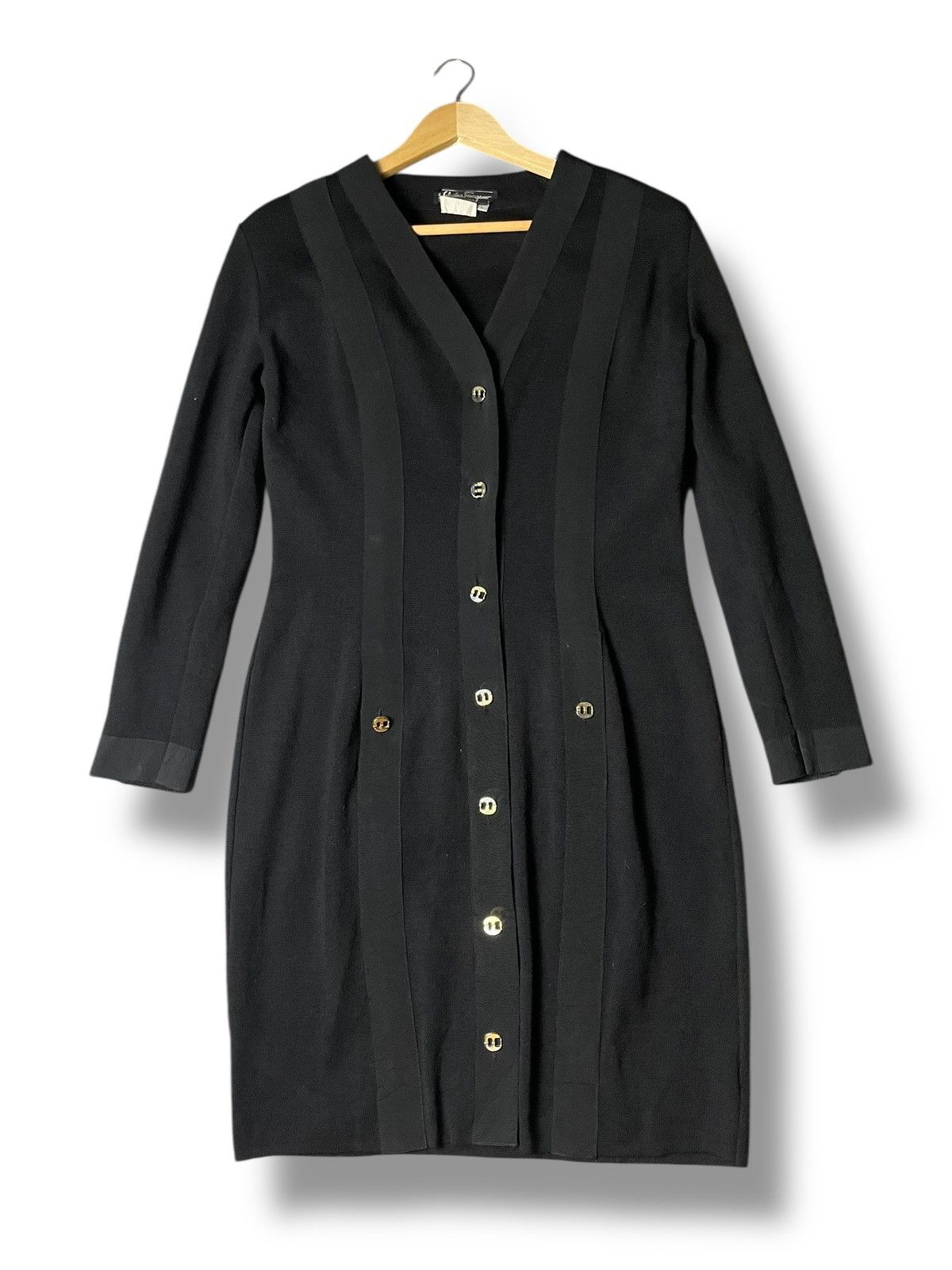 Salvatore Ferragamo Vintage Salvatore Ferragamo Midi Dress (144) Size L / US 10 / IT 46 - 1 Thumbnail