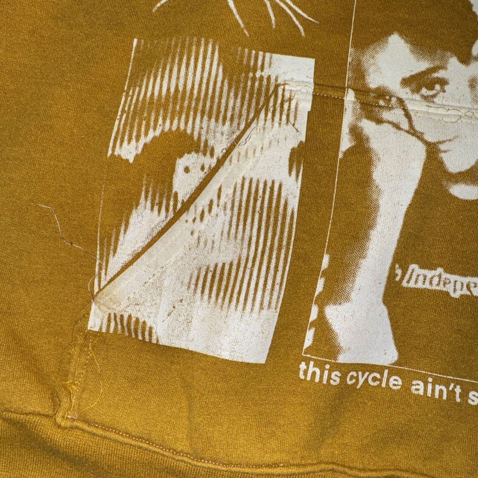 Band Tees × Japanese Brand Streetwear Brand Yellow Hoodie 24x23 Cropped Size US XL / EU 56 / 4 - 3 Thumbnail