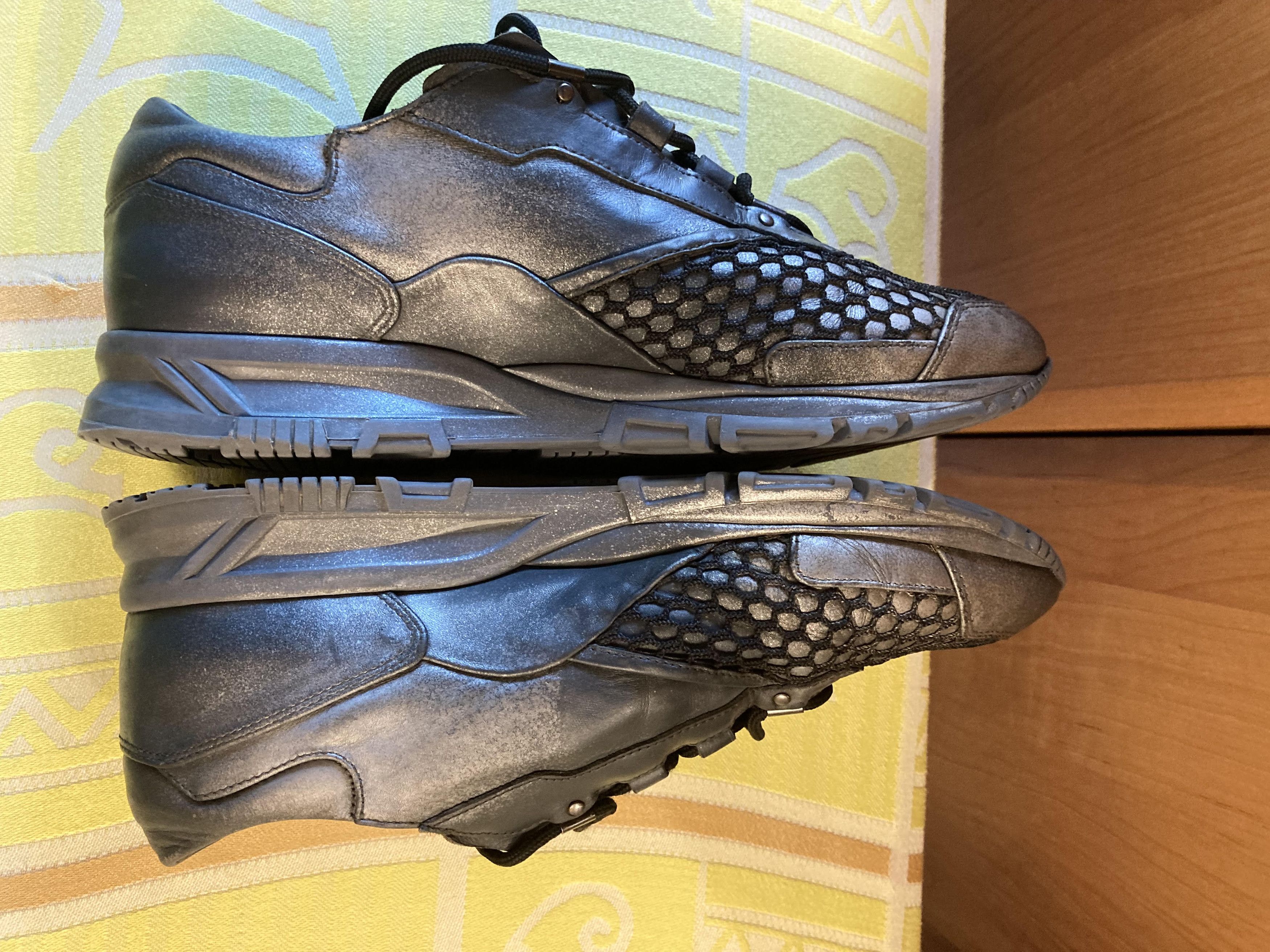 Lanvin Vintage 2000s LANVIN Metallic Grey trainers sneakers Size US 9 / EU 42 - 4 Thumbnail