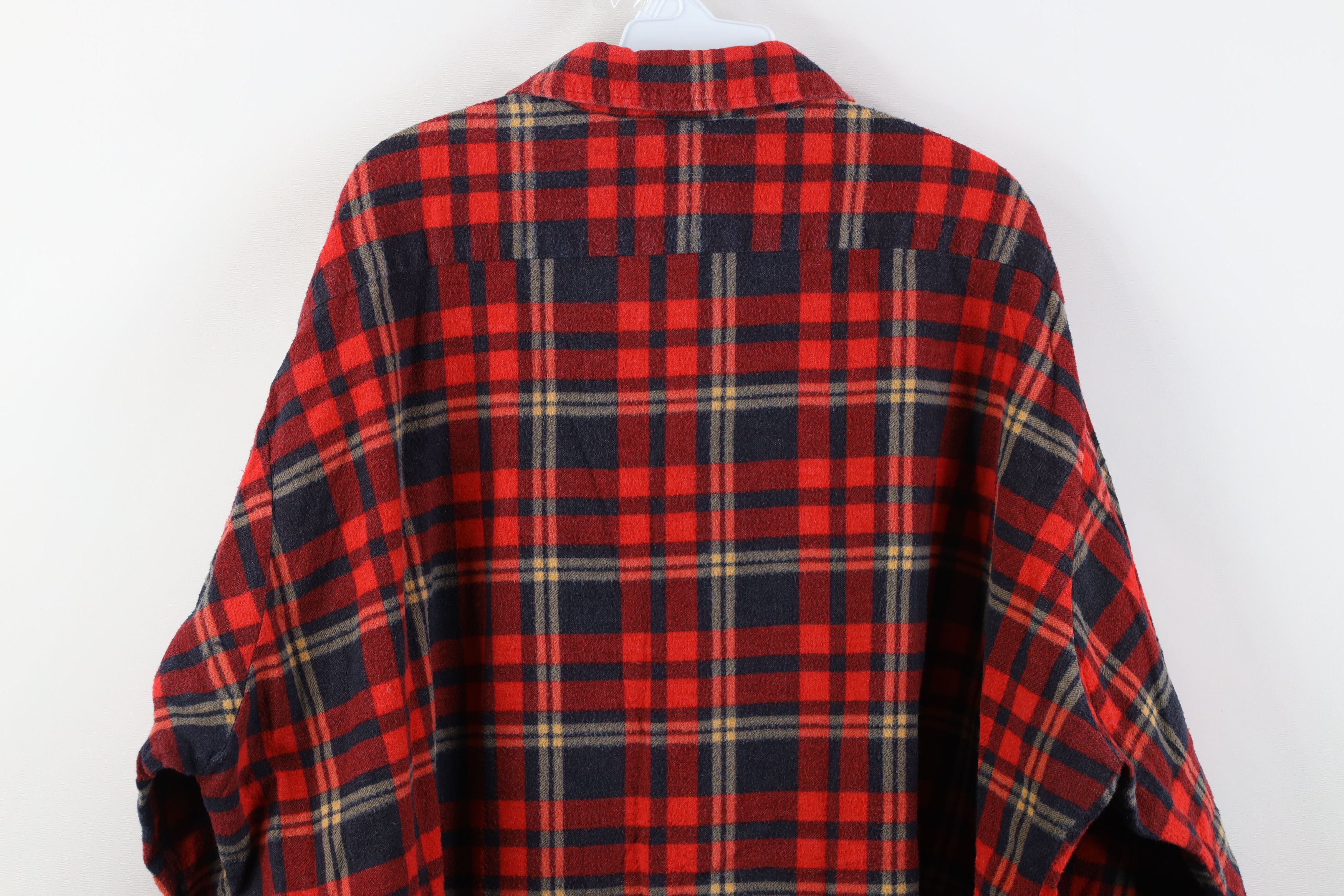 Vintage Vintage 70s Streetwear Collared Button Shirt Red Plaid Size US XXL / EU 58 / 5 - 11 Thumbnail