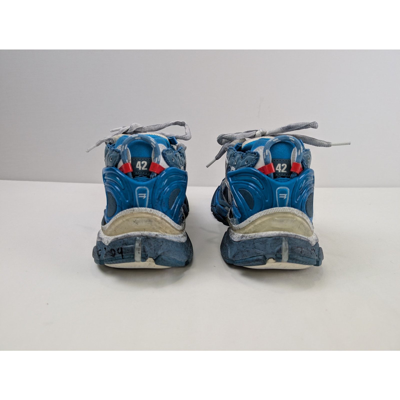 Balenciaga o1rshd1 Runner Sneakers in Blue/Silver/White/Red Size US 9 / EU 42 - 7 Thumbnail