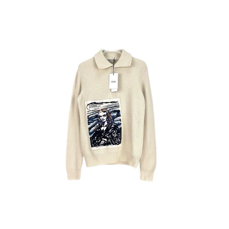Dior Dior Beige vertical portrait stitching pattern wool cashmer Size US S / EU 44-46 / 1 - 1 Thumbnail