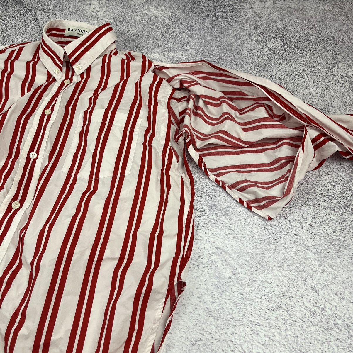 Balenciaga Balenciaga red/white blouse shirt oversized Size M / US 6-8 / IT 42-44 - 5 Thumbnail