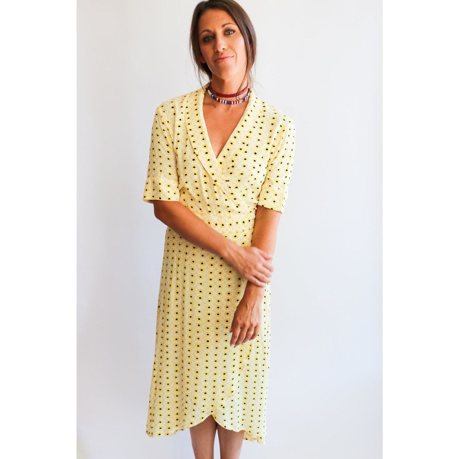 Ganni Ganni Sunflower Polkadot Wrap Dress Pippa Middleton 36 US 4 Size S / US 4 / IT 40 - 17 Thumbnail