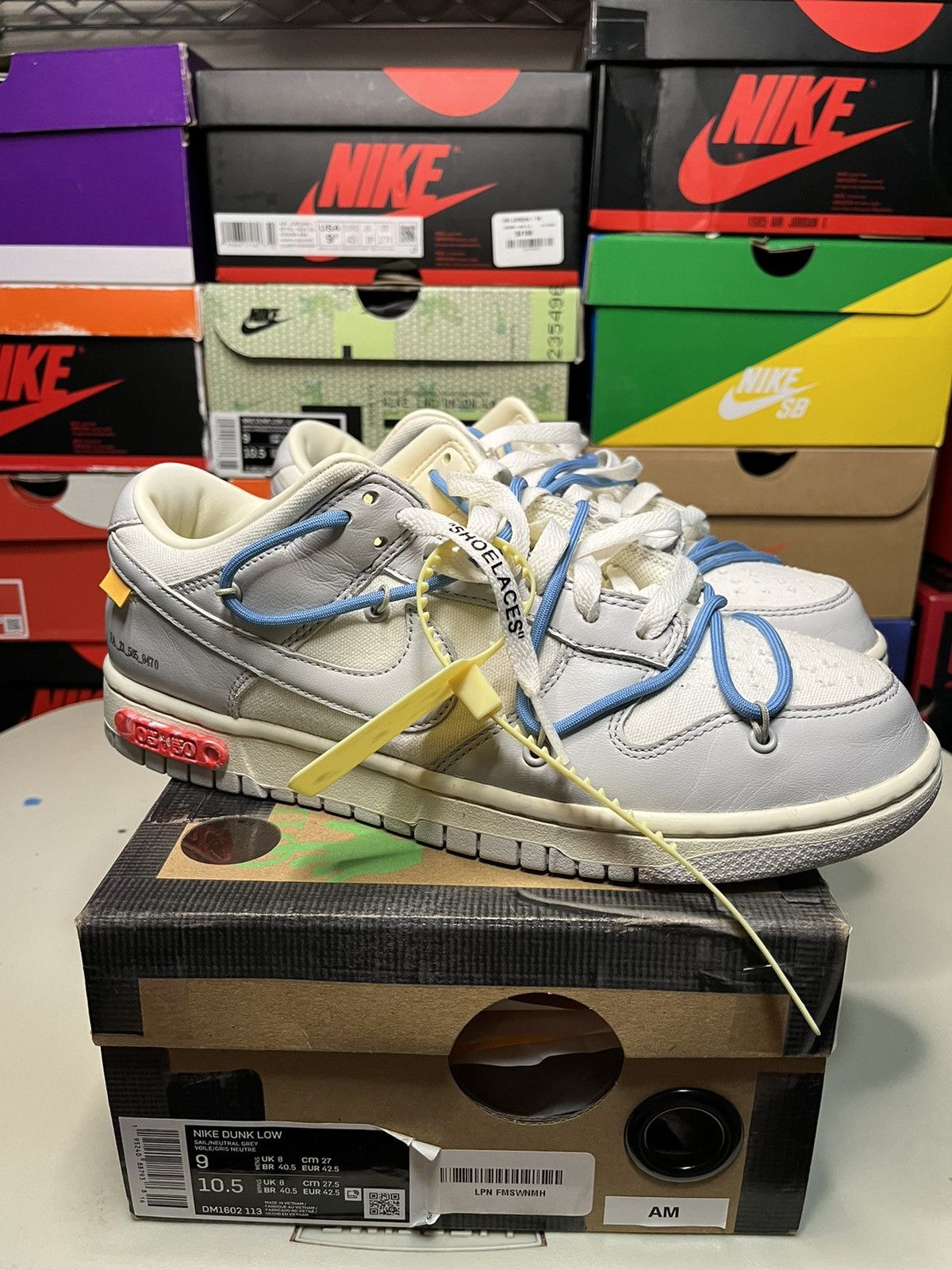 Nike × Off-White × Virgil Abloh Nike Dunk Low Off-White Lot 5 Size US 9 / EU 42 - 1 Thumbnail