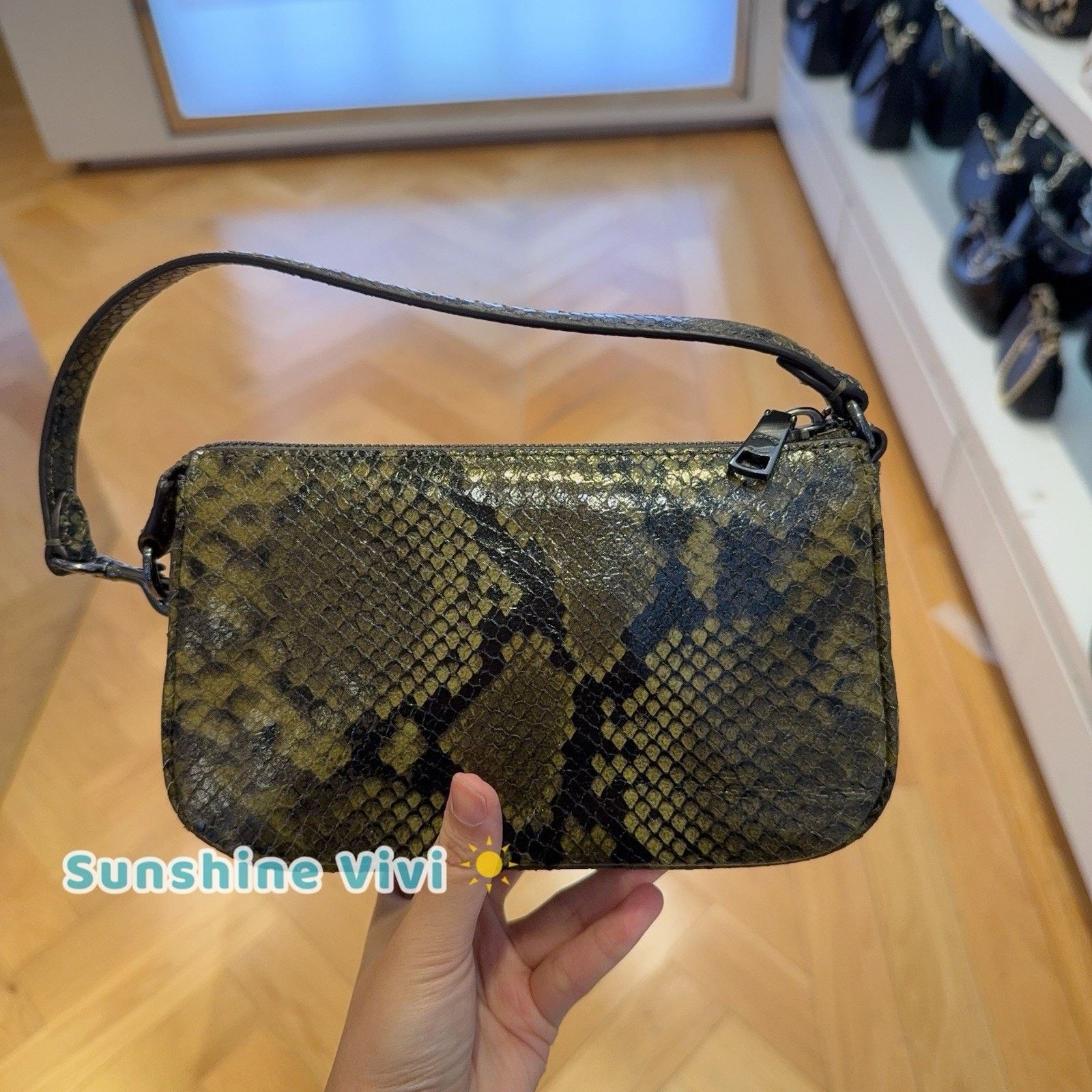 Coach NWT Coach Nolita 19 With Snake Gunmetal/Olive Multi CCF62 Size ONE SIZE - 4 Thumbnail