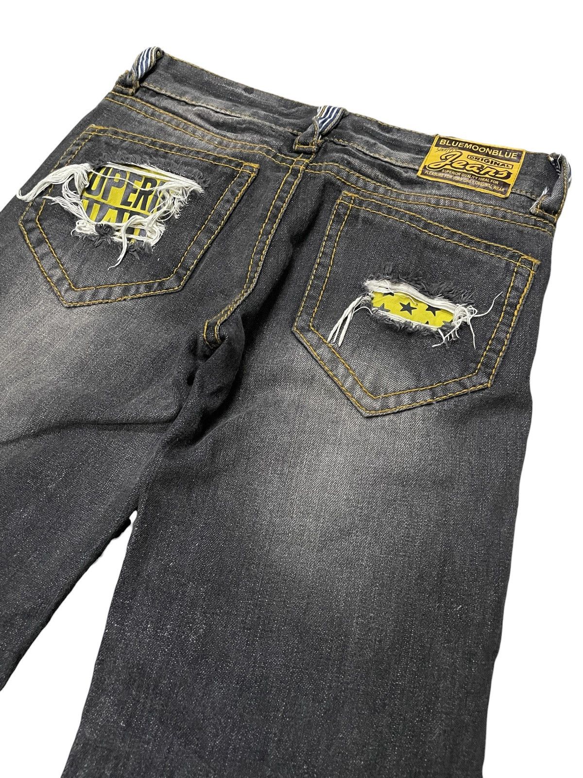 Hysteric Glamour Blue Moon Japan Distressed Patchwork Details Jeans Size US 29 - 11 Thumbnail