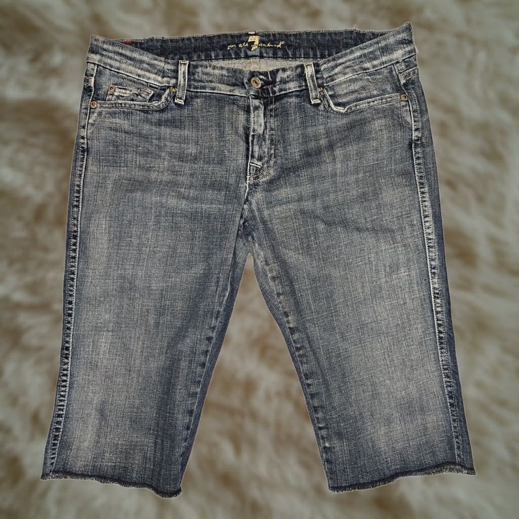 7 For All Mankind VINTAGE? 7 For All Mankind Bermuda Shorts Women's 30 Blue Denim Casual Preppy Size 30" / US 8 / IT 44 - 1 Thumbnail