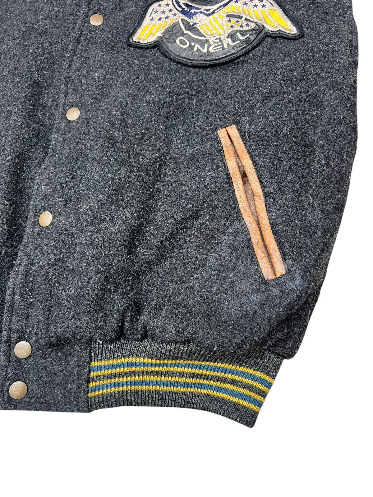 O'Neill Vintage 90s O’Neill Sun Shower Wool Leather Varsity Jacket Size US L / EU 52-54 / 3 - 10 Thumbnail