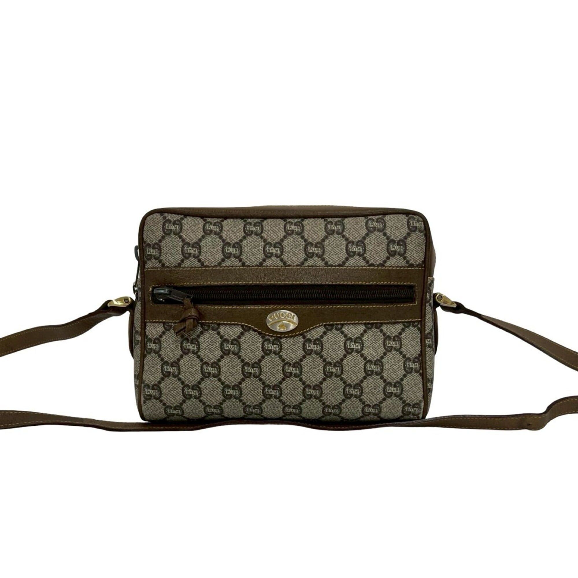 Gucci GUCCI (Old Gucci, Gucci Plus) Logo Pattern Leather Mini Shoulder Bag/Pouch, Brown, 30960 Size ONE SIZE - 1 Thumbnail