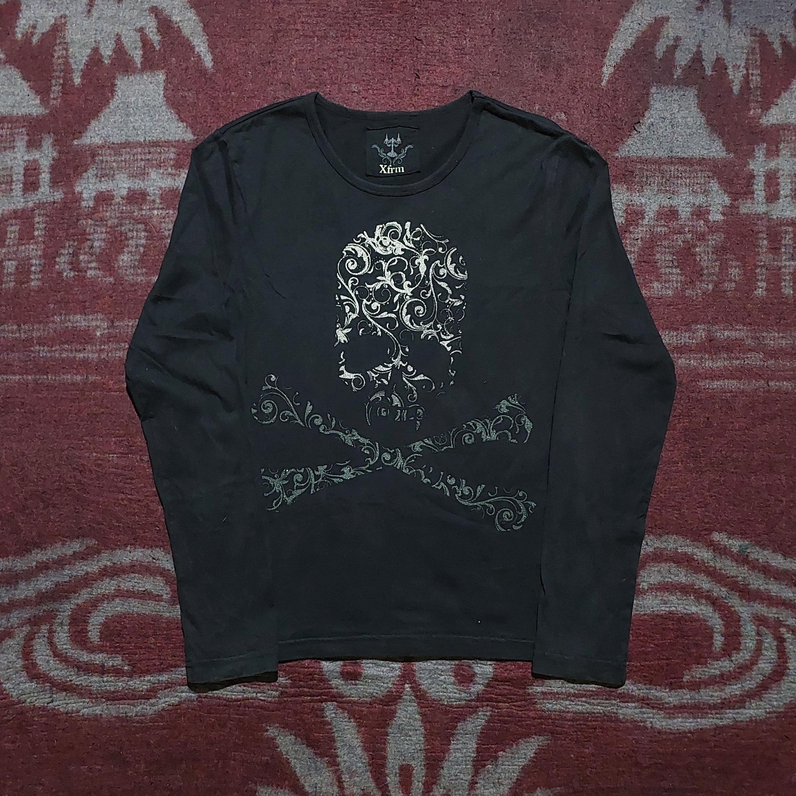 If Six Was Nine Xfrm Japan vkei black skull long sleeve t-shirt 