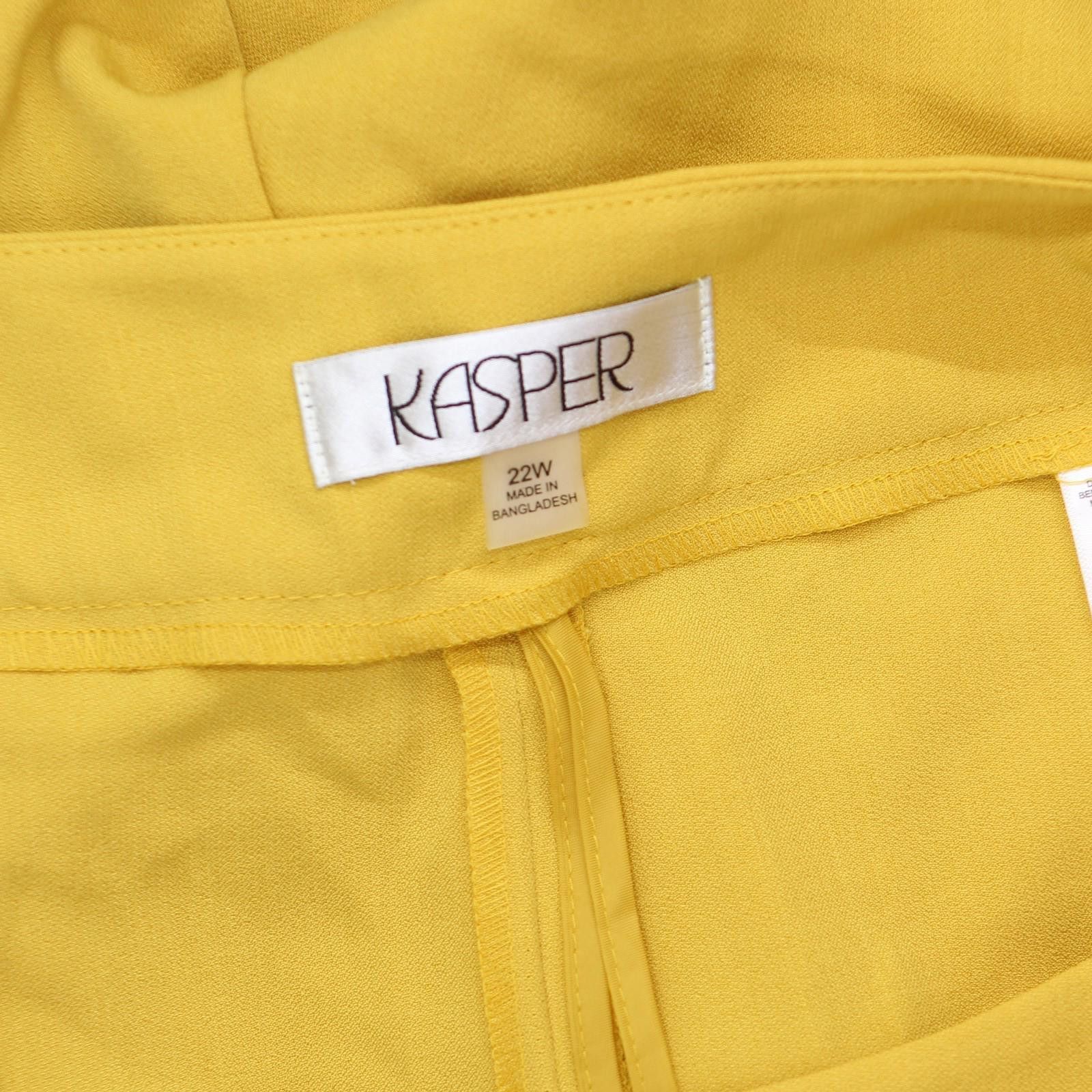 Other Nwt Kasper Fly Slim Pants 10902147 Butterscotch Yellow 22w Size 42" / US 20 - 6 Thumbnail