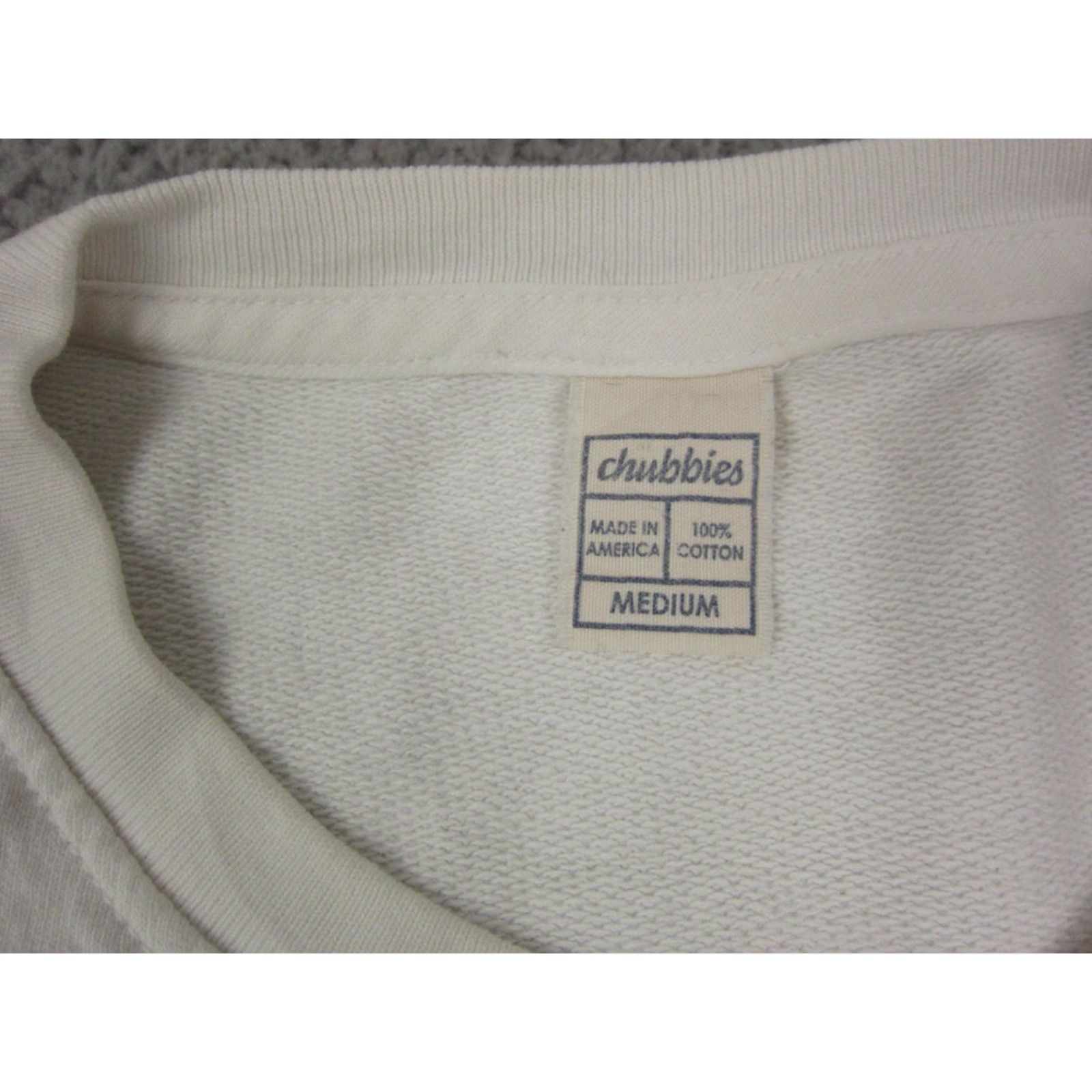 Chubbies Chubbies Sweatshirt Mens M White USA 90s Logo Pullover Fleece Cotton All Seasons Walking Style: Pullover Theme: 90s USA Mens Size US M / EU 48-50 / 2 - 3 Thumbnail