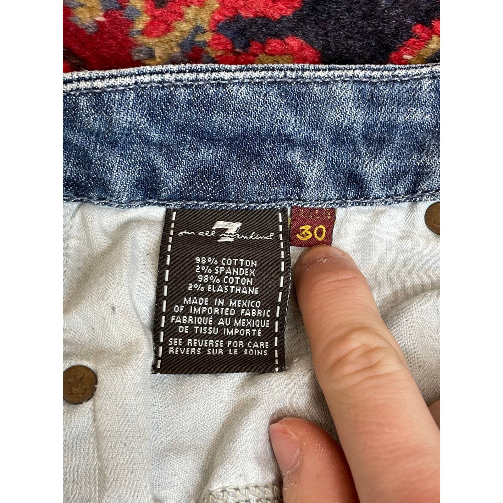 Vintage Vintage 7 For All Mankind A Pocket Jeans Womens Sz 30 Y2K Size 30" / US 8 / IT 44 - 3 Thumbnail