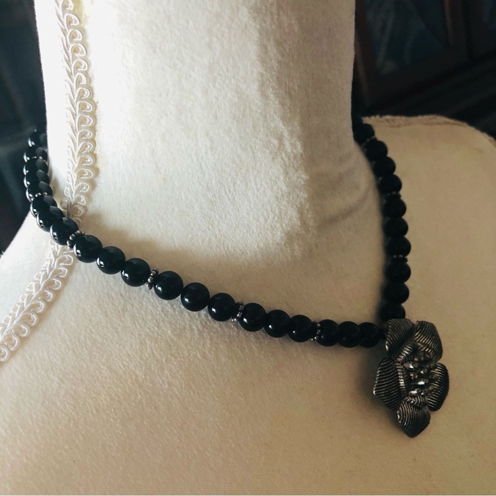 Vintage Vintage 80s-90s handmade black chalcedony beaded necklace Size ONE SIZE - 3 Thumbnail
