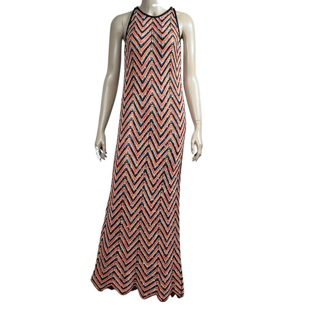Zara Zara Knit Multicolor Chevron Maxi zigzag Dress Sleeveless Crochet  Style Size M (029) | Grailed