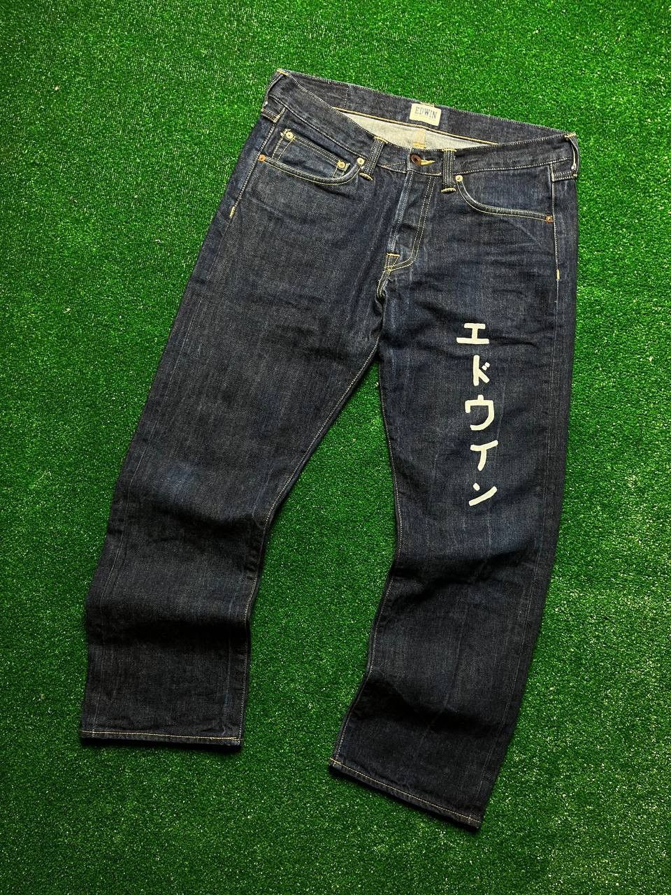 Edwin 🇯🇵Edwin Selvedge Denim Japan Samurai Custom Logo Size US 34 / EU 50 - 2 Thumbnail