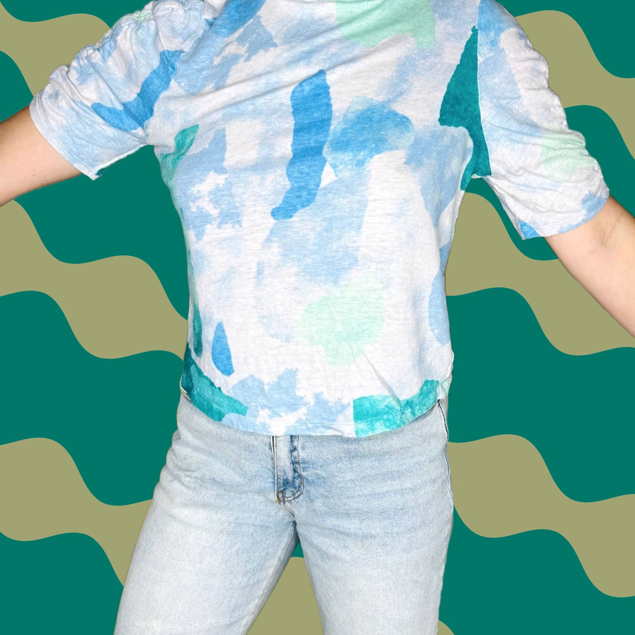 Vintage VINTAGE Chico's Blouse Shirt Women Blue Green Abstract Short Sleeve Size 2 Regular Womens Size XS / US 0-2 / IT 36-38 - 1 Thumbnail