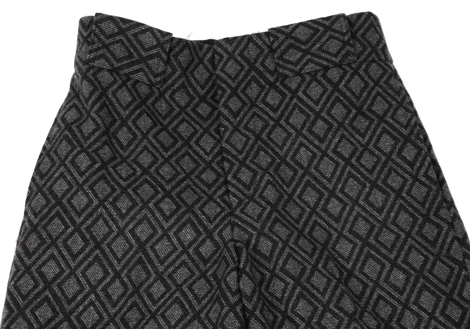 Emporio Armani Cashmere Blend Wool Geometric Jacquard Pants Charcoal 44 Size US 28 / EU 44 - 3 Thumbnail