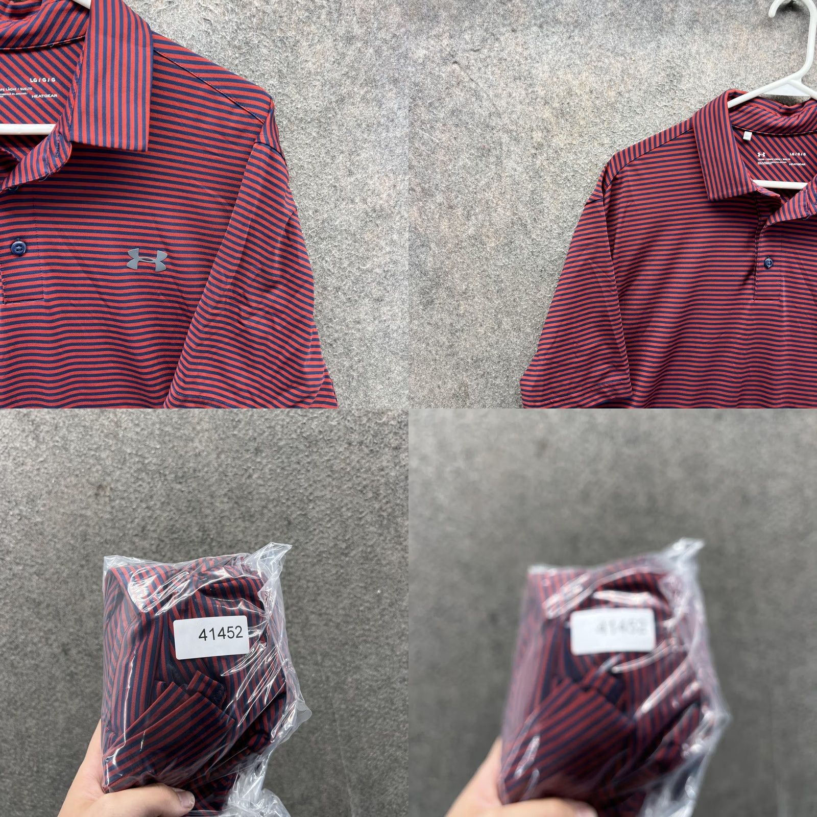 Under Armour Under Armour HeatGear Polo Shirt Mens Large Red Stripe Golf Performance Casual Shirt Size US L / EU 52-54 / 3 - 8 Thumbnail
