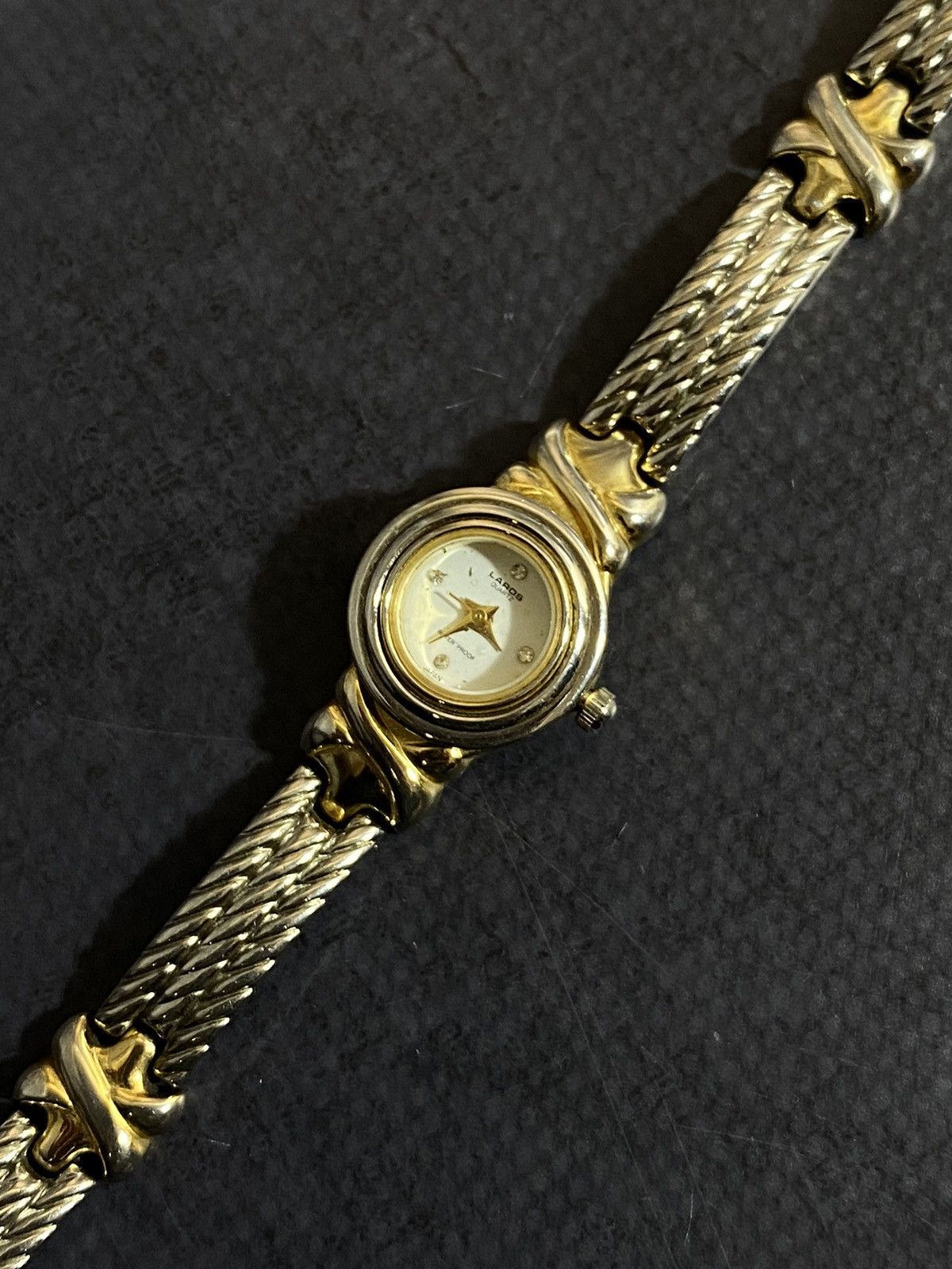 Jewelry × Vintage Lardos Two-Tone Cable Bracelet Watch with Japanese brand Size ONE SIZE - 8 Thumbnail