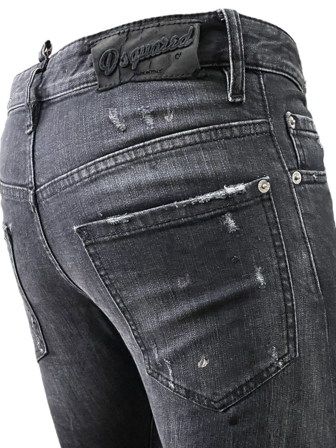Dsquared2 Dsquared2 Grey Wash Scratch Avant Garde Style Ripped Jeans Size US 31 - 12 Thumbnail