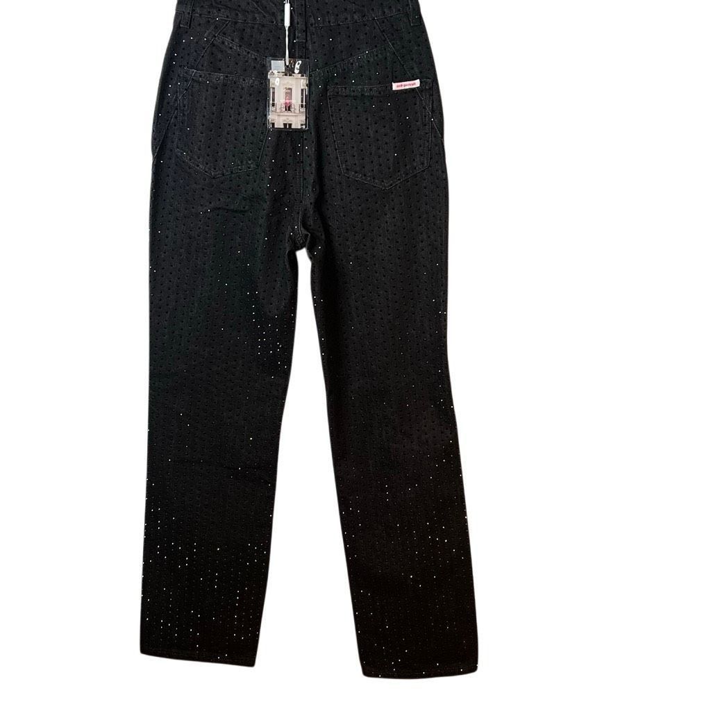 Self-Portrait Self-Portrait Black Rhinestone Embellished Straight Denim Jeans Size 26 Size 26" / US 2 / IT 38 - 9 Thumbnail