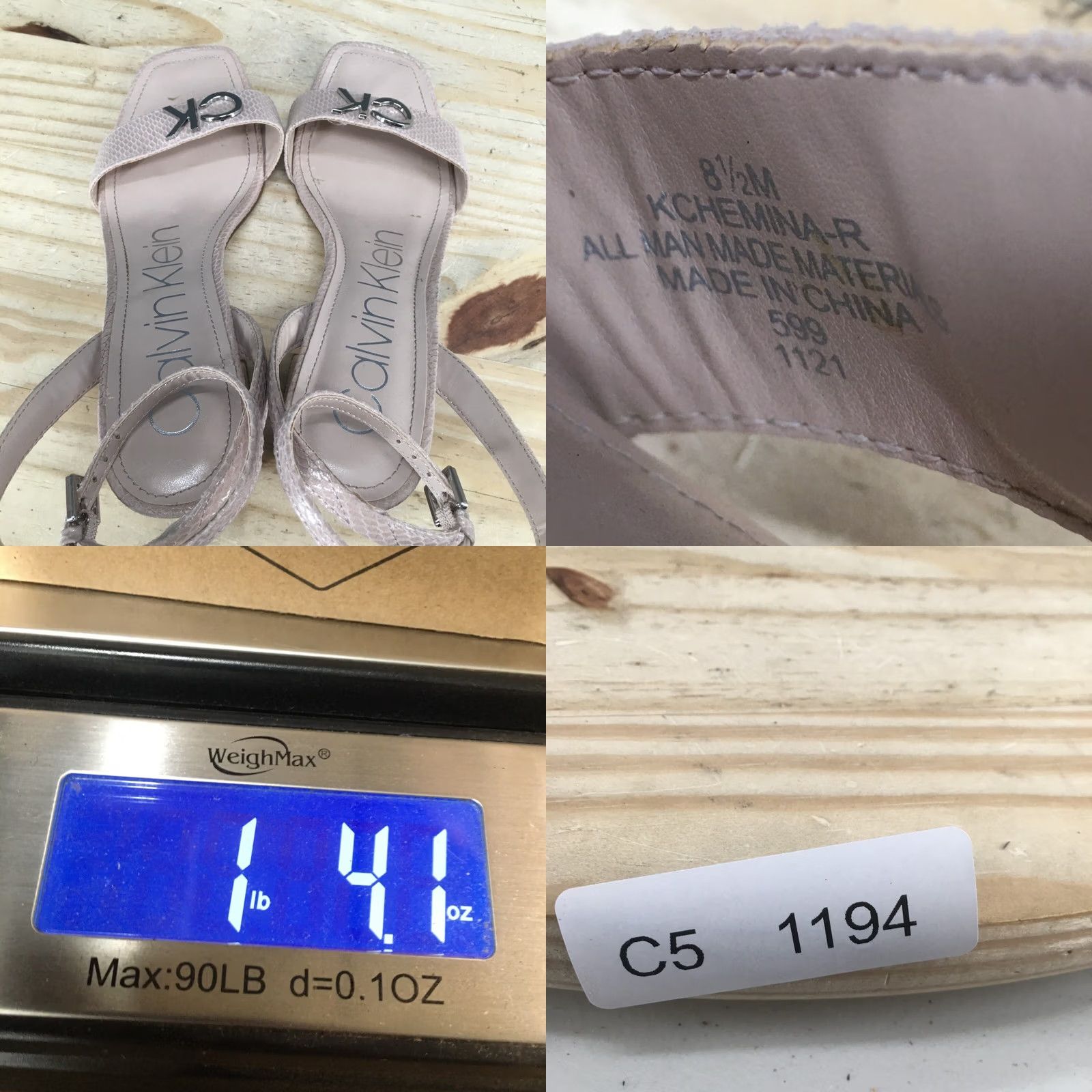 Calvin Klein Calvin Klein Collection Heels Womens 8.5 M Chemina Ankle Straps Buckle Pink Faux Leather Size US 9 / IT 39 - 9 Thumbnail