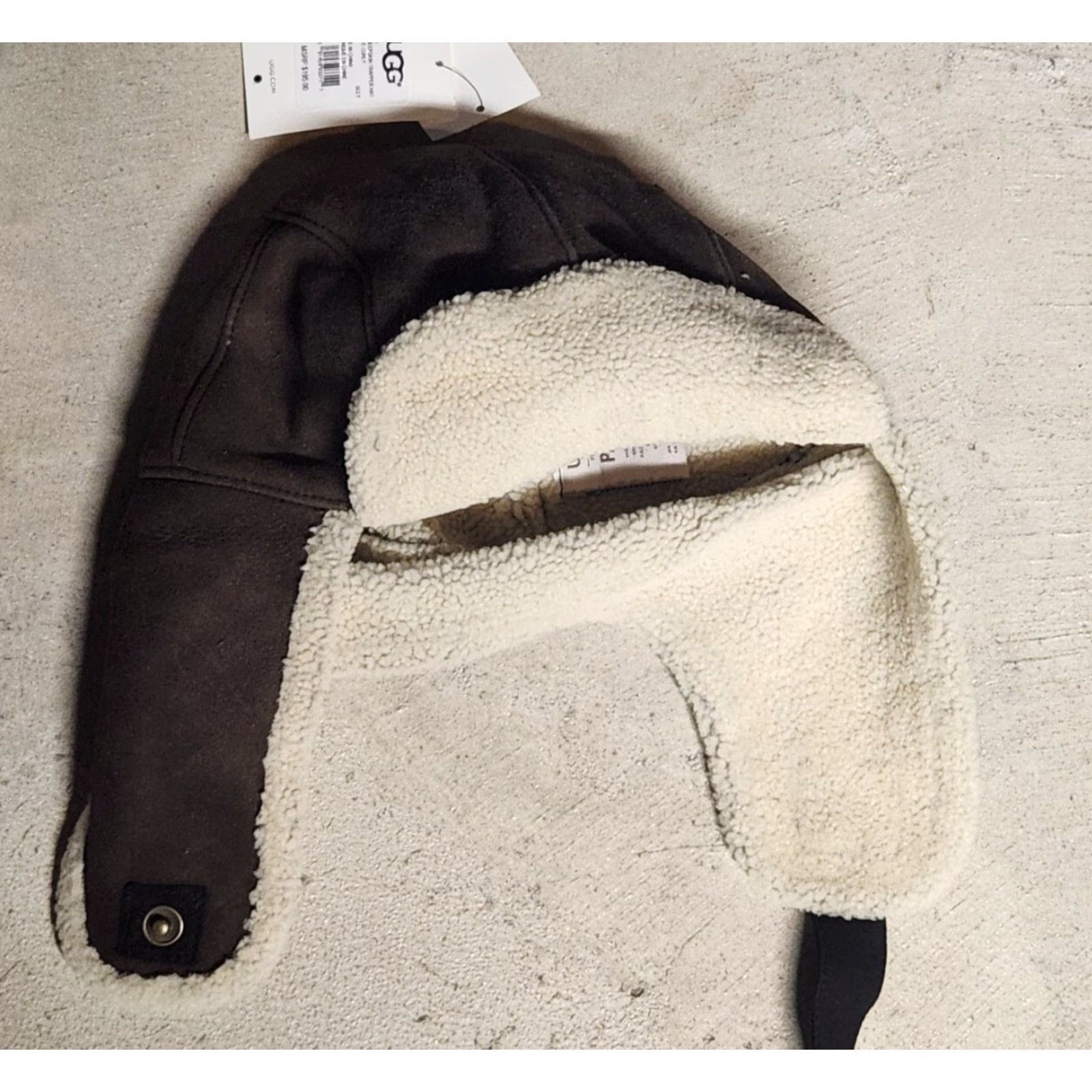 Ugg UGG Australia Trapper Hat S/M Brown Suede Sheepskin Insulated Ear Flap Winter Mens Womens Unisex Adults 17412 Size ONE SIZE - 2 Thumbnail