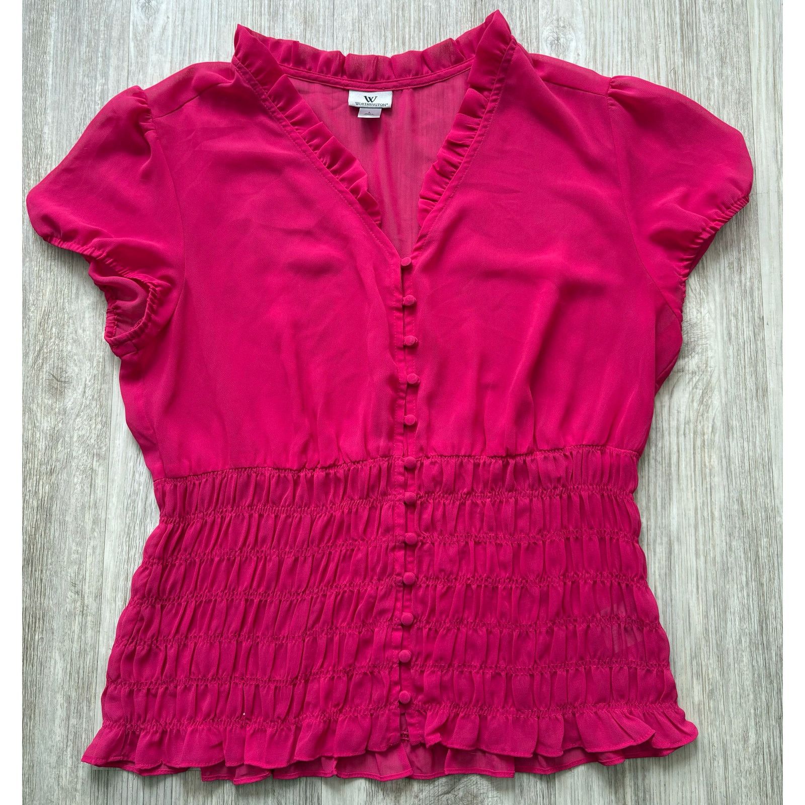 Worthington Worthington | Women's Button Down Blouse | Large Size L / US 10 / IT 46 - 1 Thumbnail