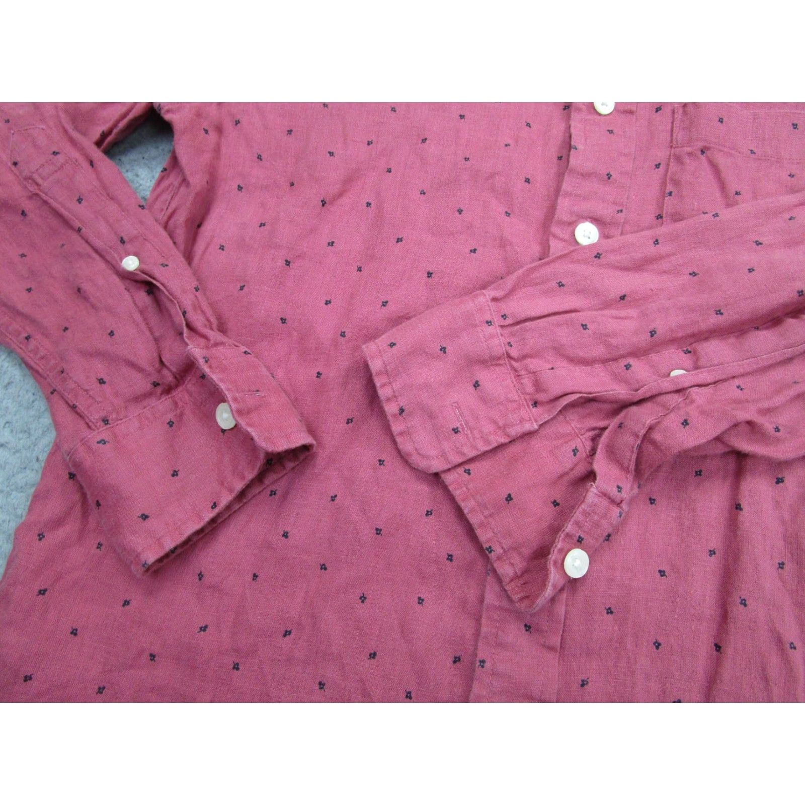 Abercrombie & Fitch Abercrombie & Fitch Shirt Mens Small Pink Linen Long Sleeve Button Front Size US S / EU 44-46 / 1 - 5 Thumbnail