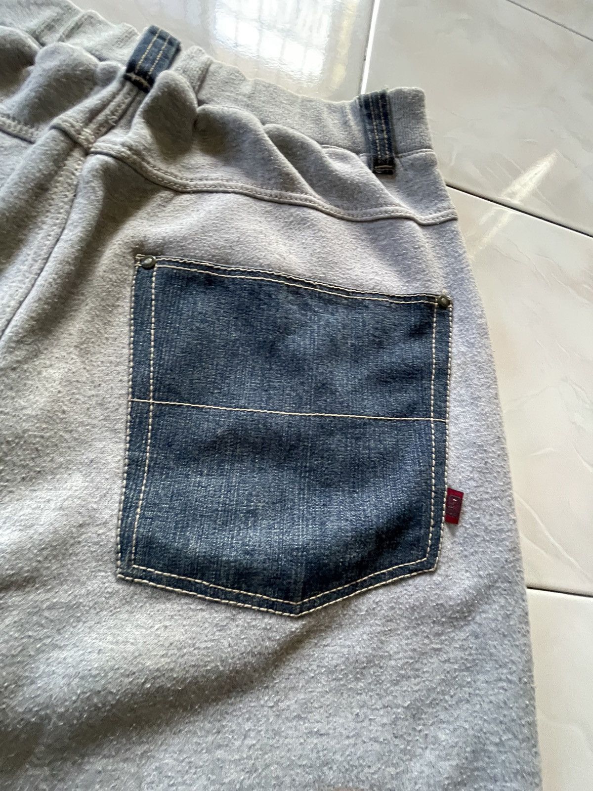 GB × Japanese Brand × Marithe + Francois Girbaud GB Baggy Hybrid Denim Sweat Muddy Wash Jeans Size US 34 / EU 50 - 20 Thumbnail