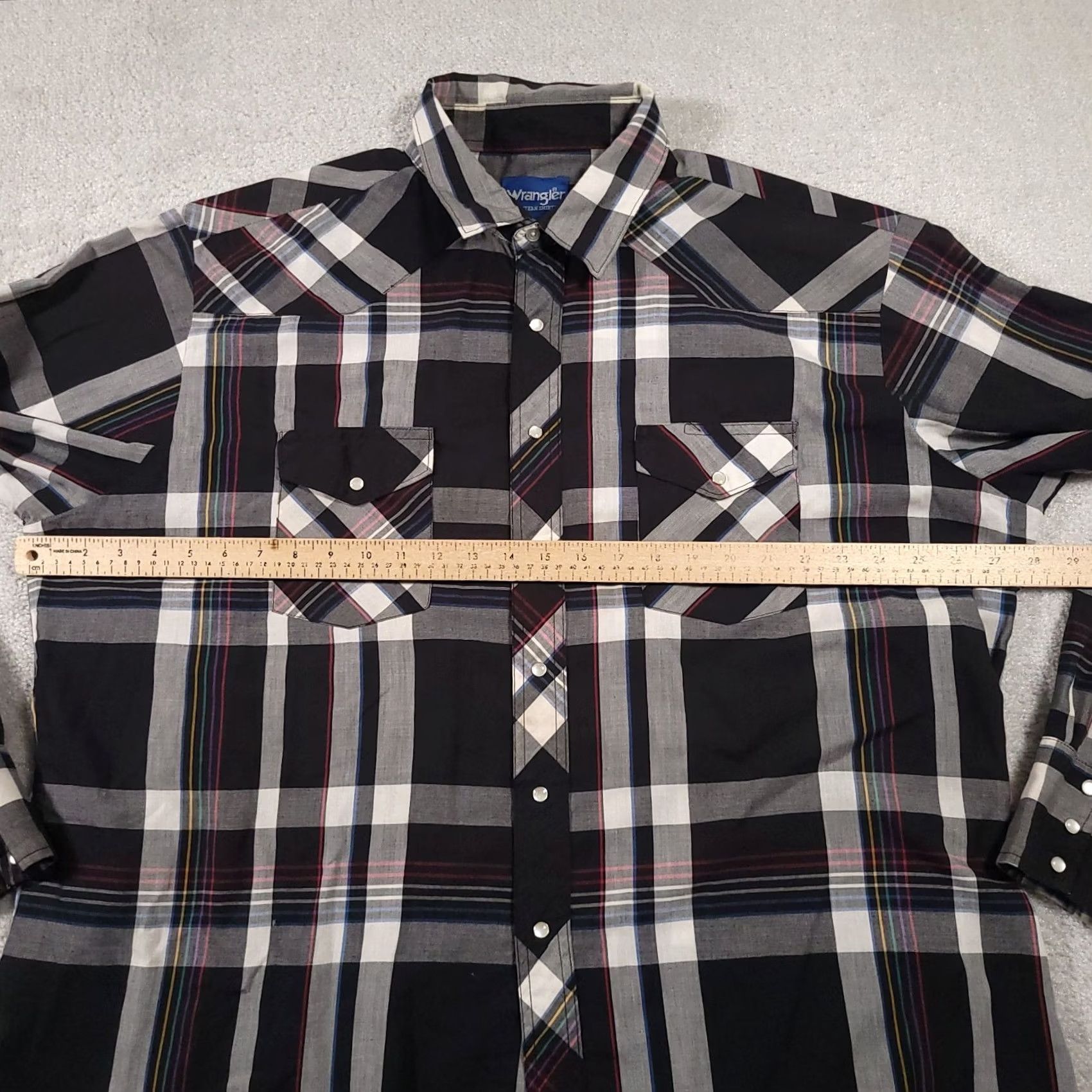 Wrangler VINTAGE Wrangler Western Shirt Mens 2X Big Pearl Snap Long Sleeve Plaid Workwear Cowboy Size US XXL / EU 58 / 5 - 5 Thumbnail