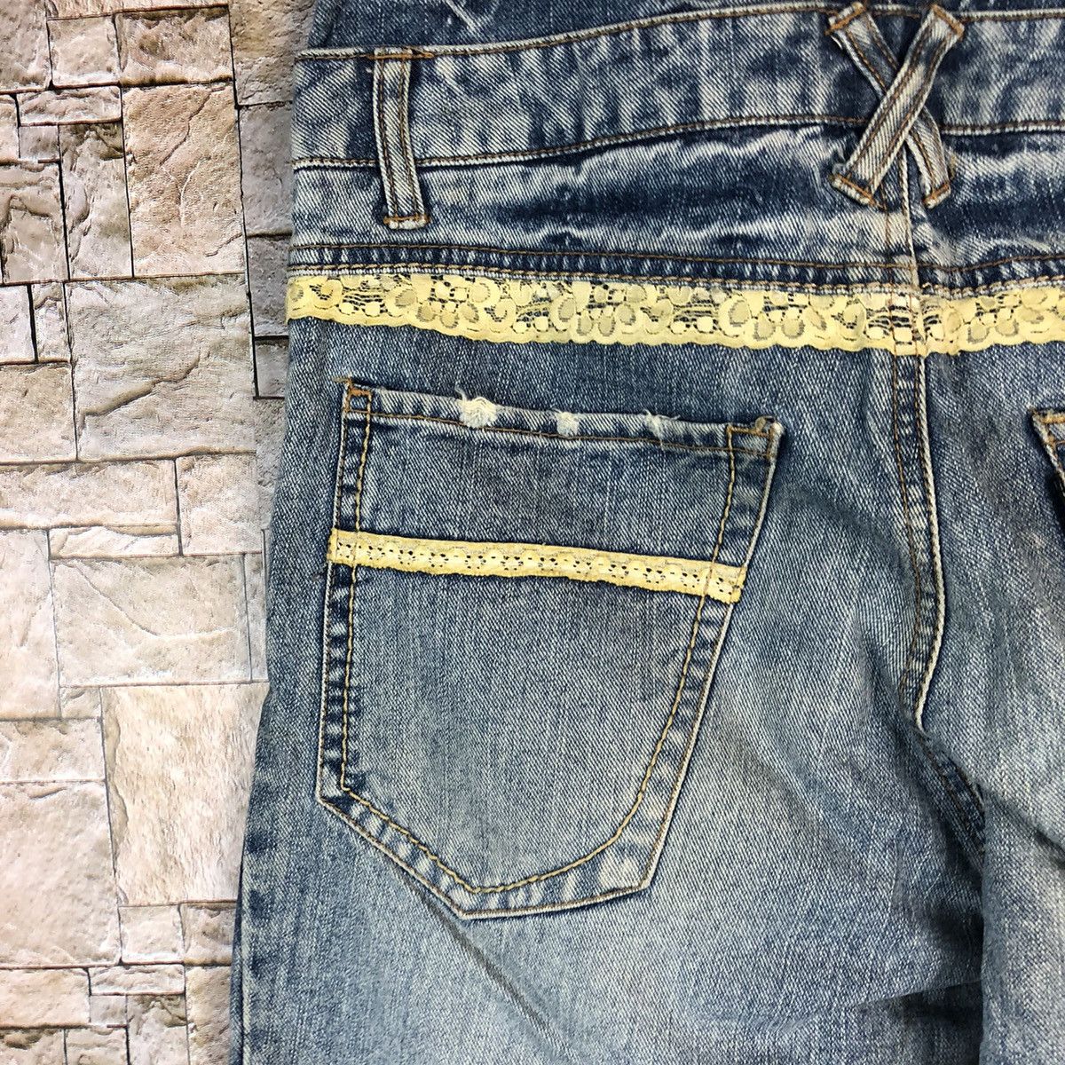 Japanese Brand Ehypen World Gallery double waist Blue Denim Pants #A1008 Size US 30 / EU 46 - 17 Thumbnail