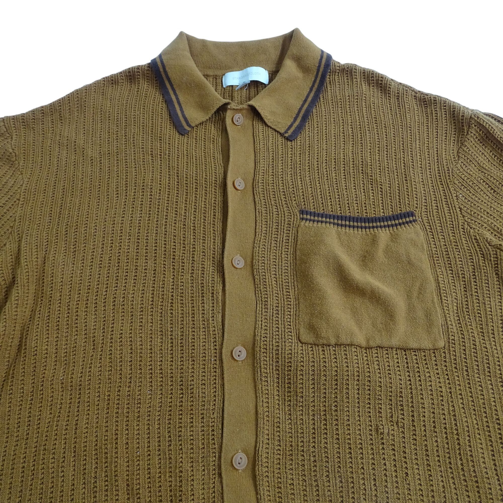 Standard Cloth Standard Cloth Brown Button Up Knit Shirt Sweater Men Size M Size US M / EU 48-50 / 2 - 3 Thumbnail
