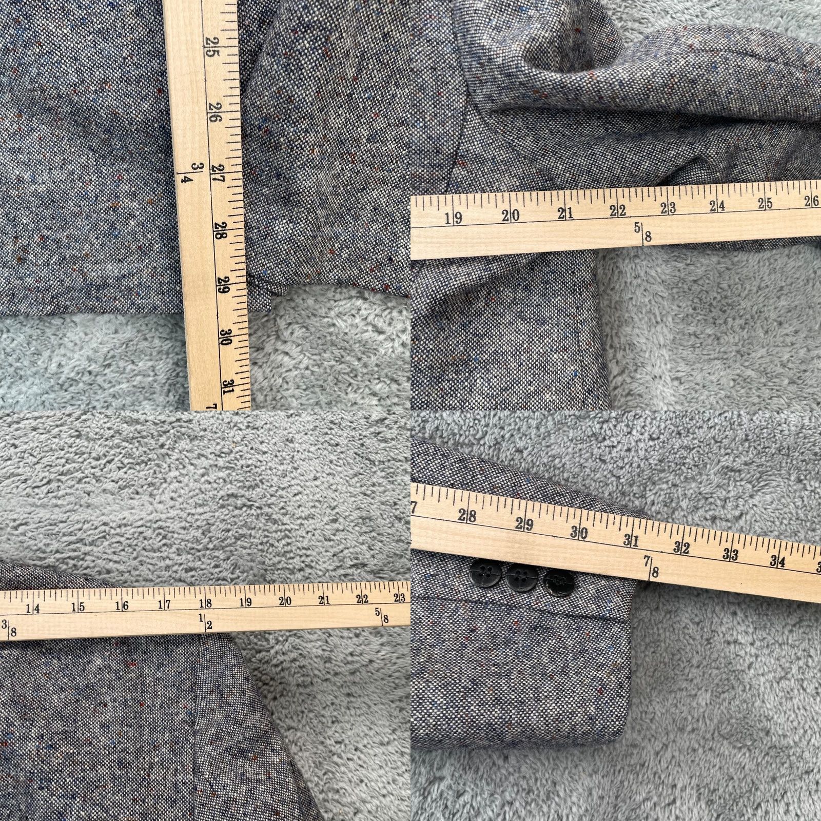 Stafford Stafford Mens Gray Blazer Coat Wool Blend Notch Single-Breasted 44in Chest M Size Regular Front Two-Button Size 40R - 8 Thumbnail