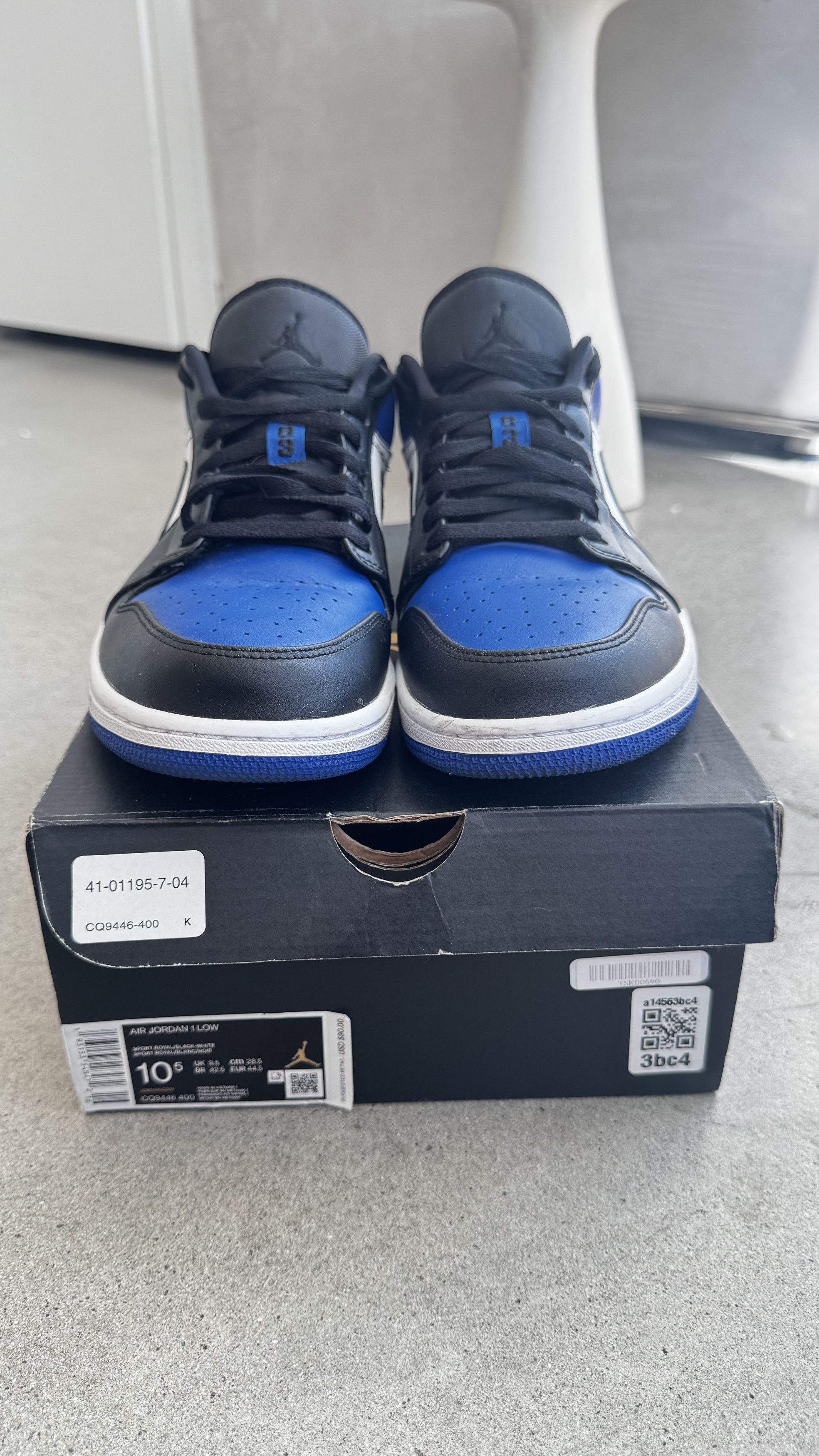 Nike Nike Air Jordan 1 Low Black Taxi Blue Size 10.5 w/ Box Size US 10.5 / EU 43-44 - 2 Thumbnail