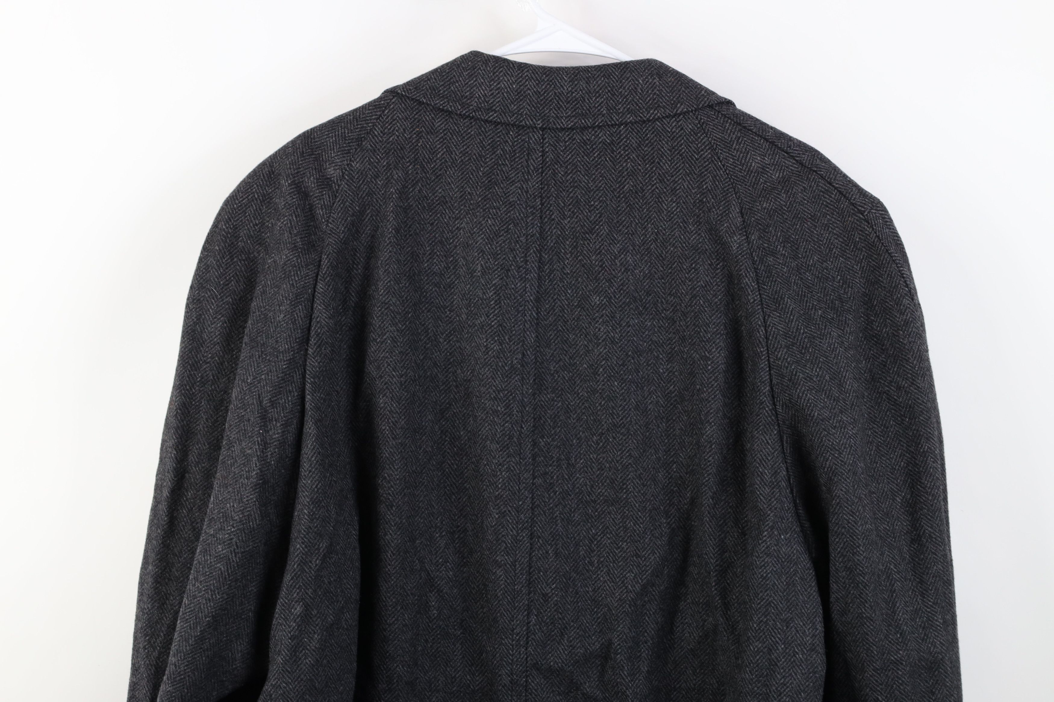 Vintage Vintage 50s Streetwear Wool Herringbone Overcoat Jacket USA Size US XXL / EU 58 / 5 - 14 Thumbnail