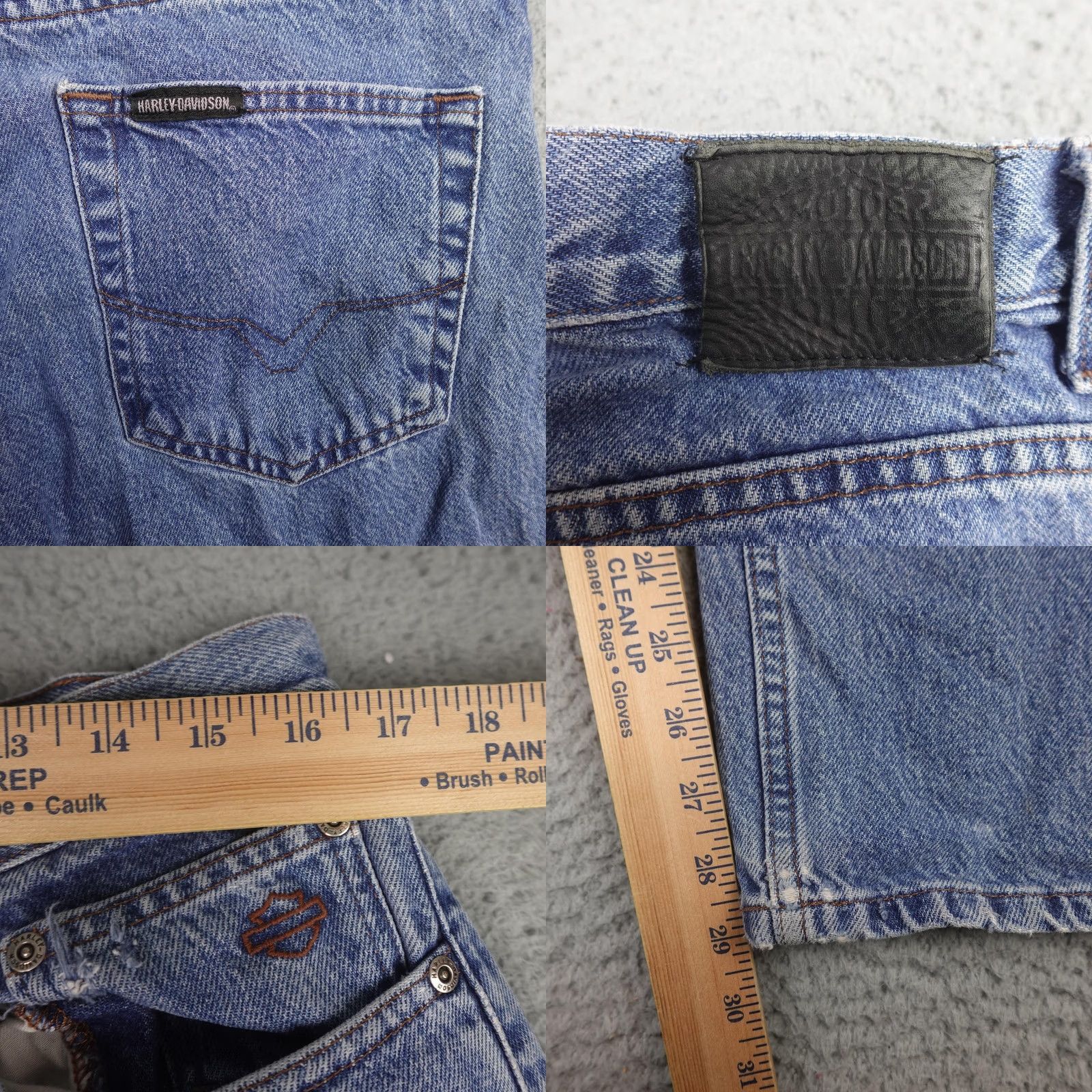Harley Davidson Harley-Davidson Jeans Mens Blue Denim Straight Leg Shield 36x30 Biker Motorcycle Retro Size US 36 / EU 52 - 9 Thumbnail