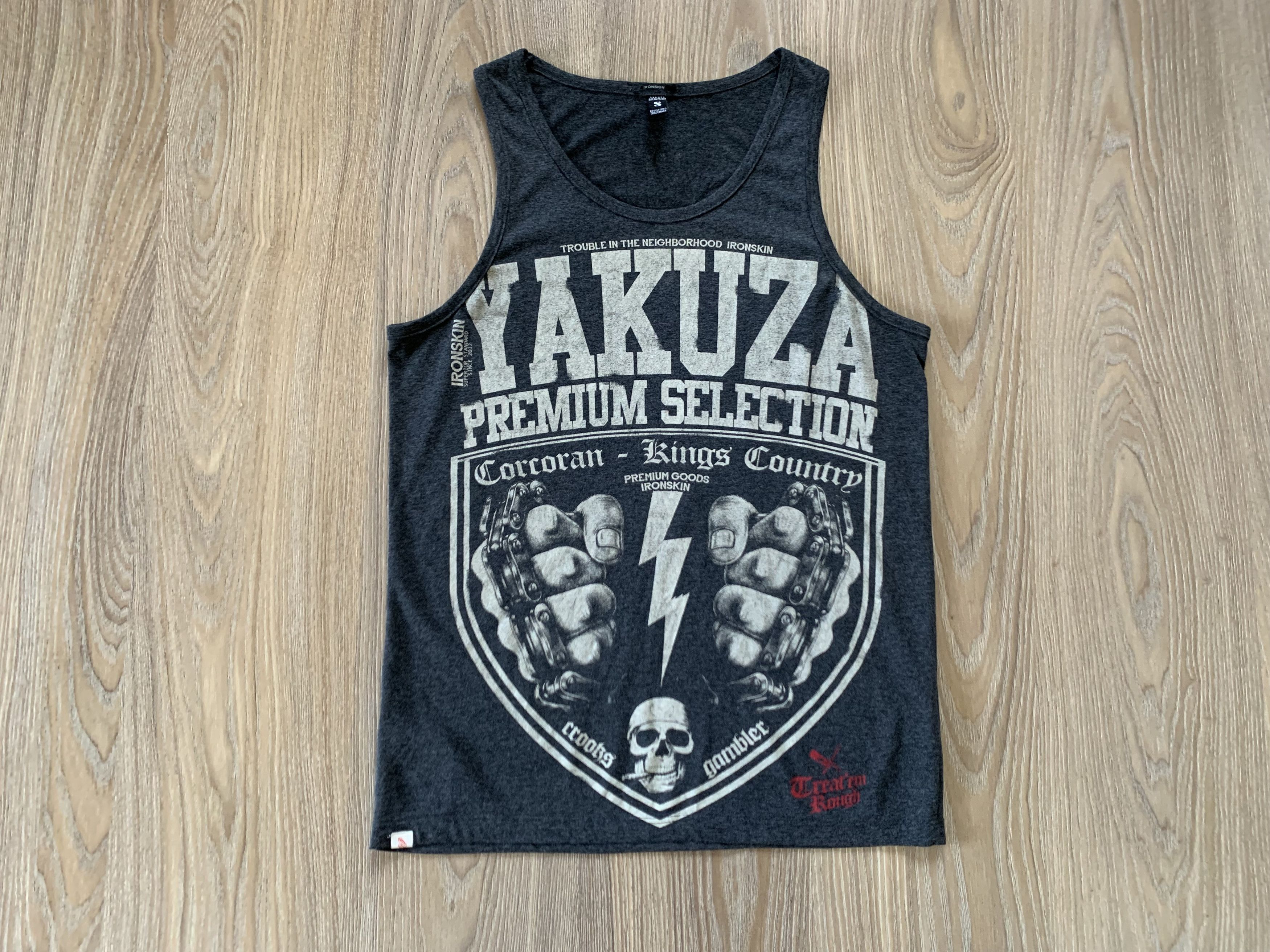 Edition Japan × Japanese Brand Vintage Yakuza Grey Printed Sleeveless T-Shirt Size US S / EU 44-46 / 1 - 2 Thumbnail