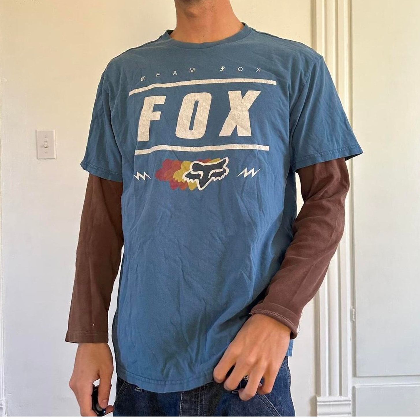 Fox Racing Vintage Y2K 00s Fox Racing Team BMX Emo Goth Mall Skate Tee Size US L / EU 52-54 / 3 - 5 Thumbnail