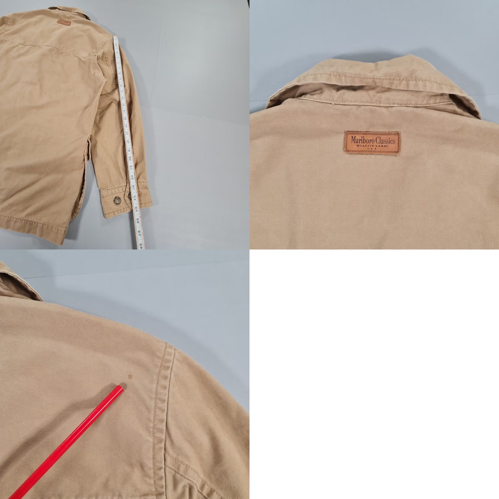 Marlboro VINTAGE Marlboro Classics Jacket Mens Beige Large Chore Field Utility Canvas Cotton Size US L / EU 52-54 / 3 - 9 Thumbnail