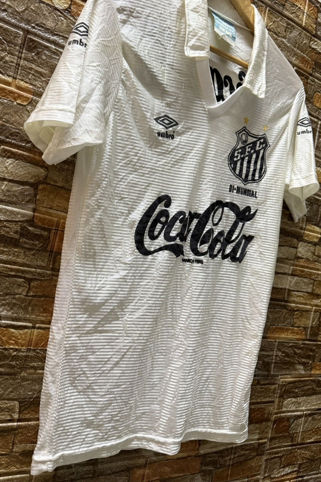 Coca Cola SANTOS HOME FOOTBAL SHIRT 91/92 Size US S / EU 44-46 / 1 - 3 Thumbnail
