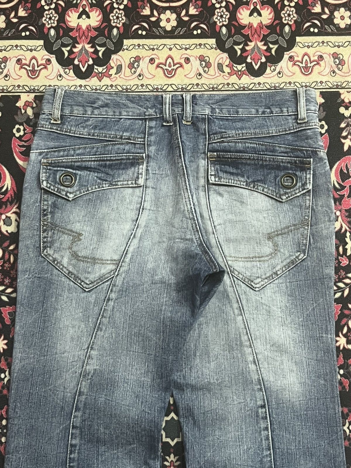 semanticdesign Semantic Design Light Blue Panel Distressed Flare Jeans Size US 32 / EU 48 - 7 Thumbnail