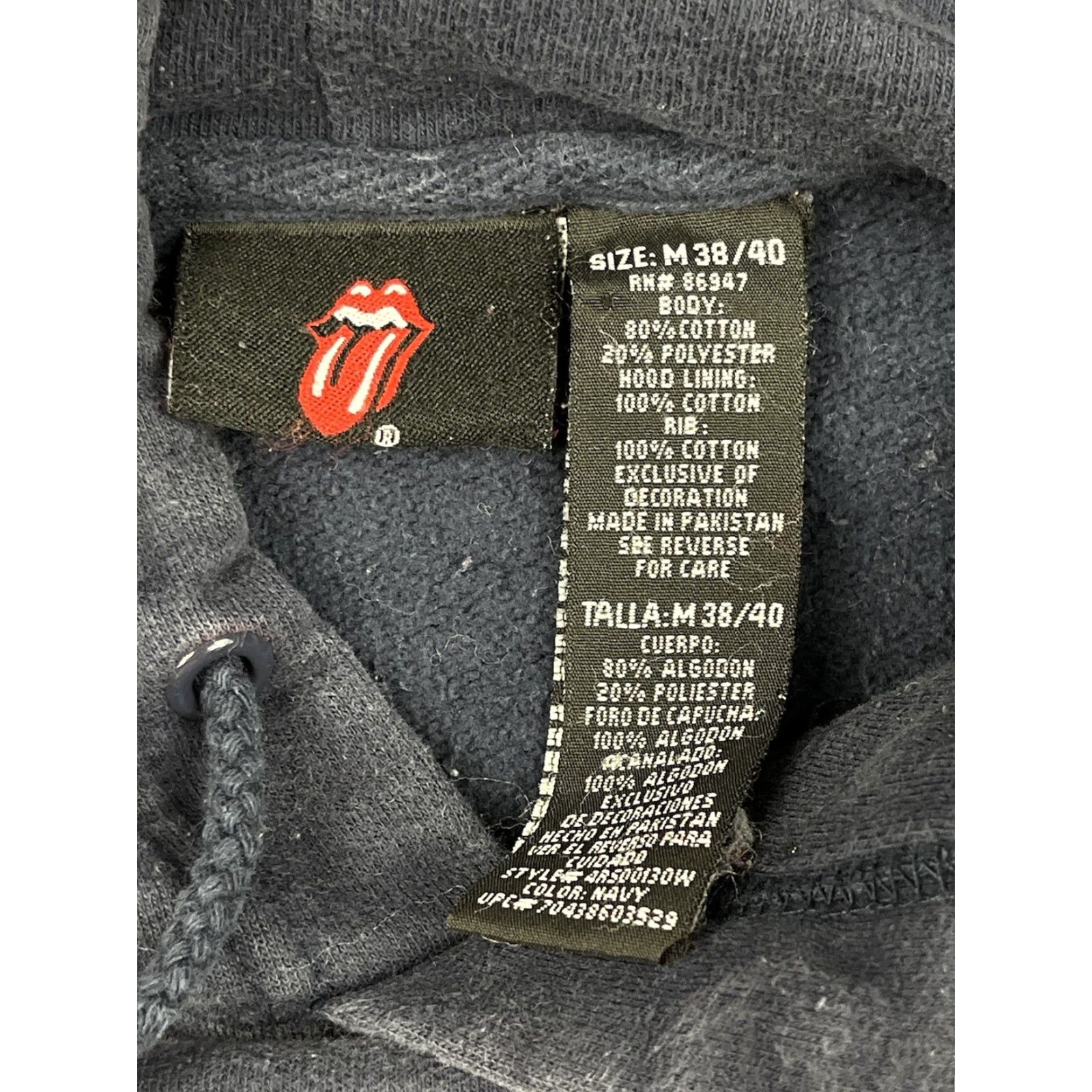 Logo 7 VINTAGE The Rolling Stones Hoodie Pullover Sweatshirt Men M Blue Graphic Logo 90s Concert Rock Mens Size US M / EU 48-50 / 2 - 4 Thumbnail